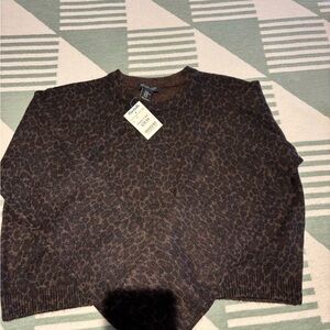 Rachel Zoe Dark Brown Patterned Sweater